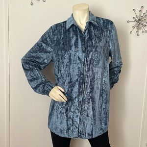 Umgee Velvet Floral Print Long sleeves Blouse